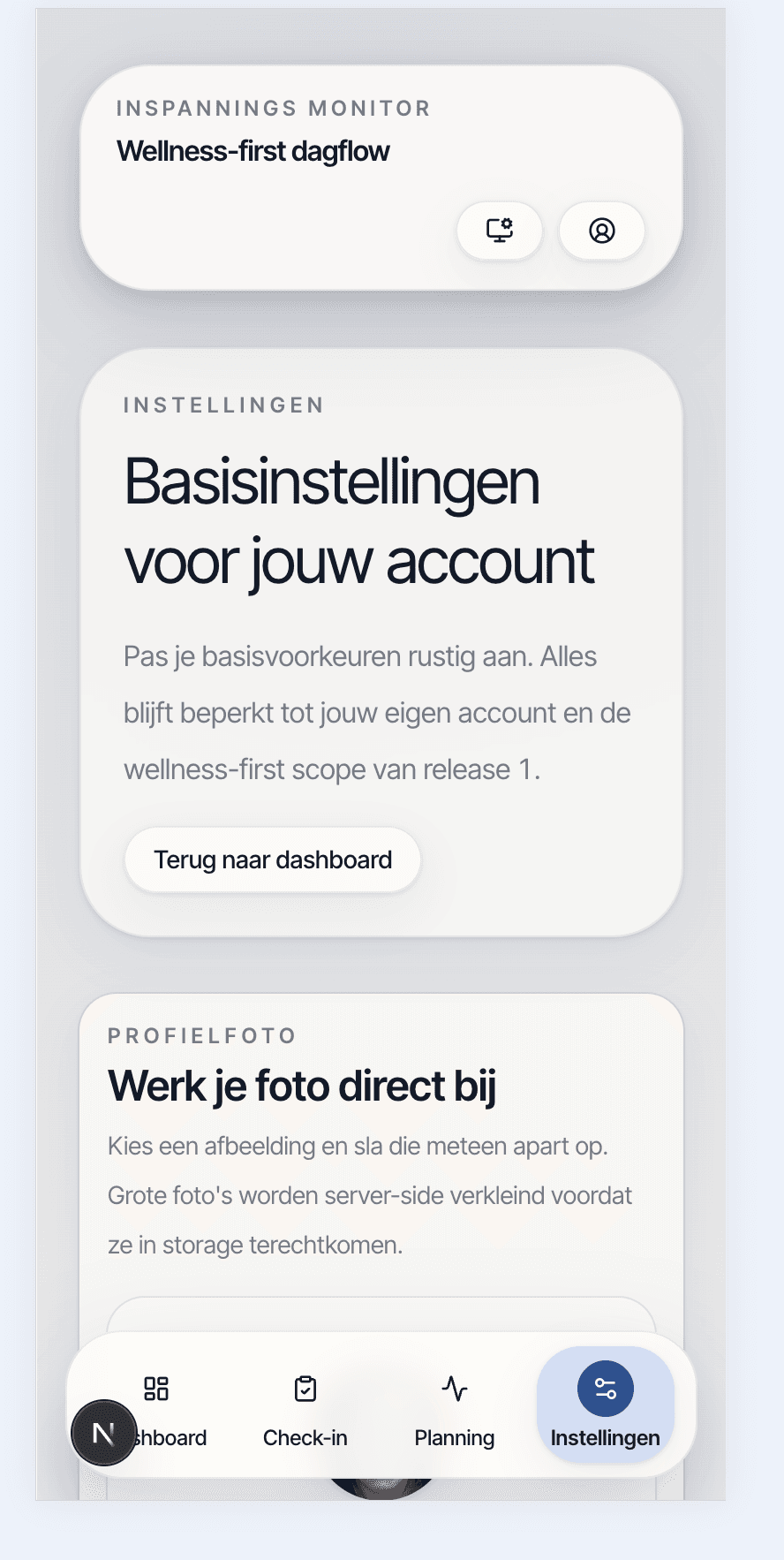 Inspannings Monitor mobile